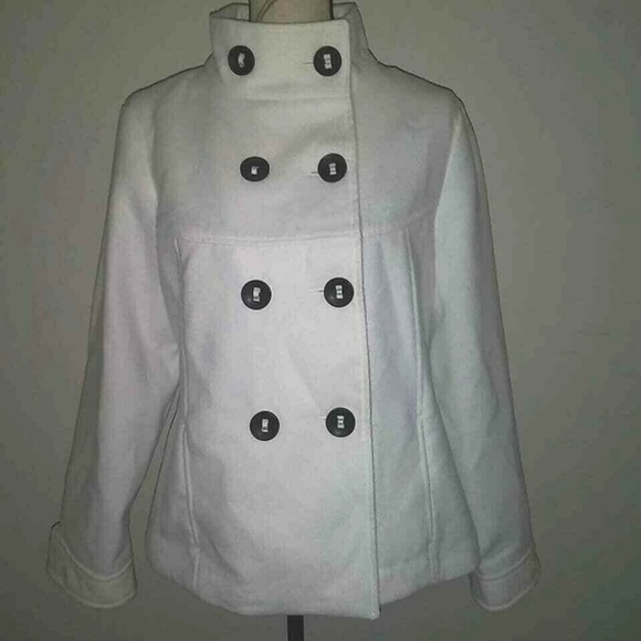 Chico's Jackets & Blazers - Chicos Sz 2 Double Breasted Jacket White Coat